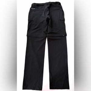 MIER Men's Hiking Convertible Zip Off Pants Outdoor Black New size Large